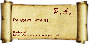 Pangert Arany névjegykártya